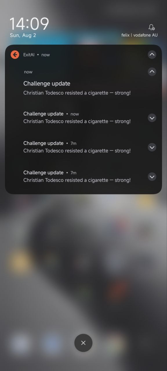 EXIT app community challenge update